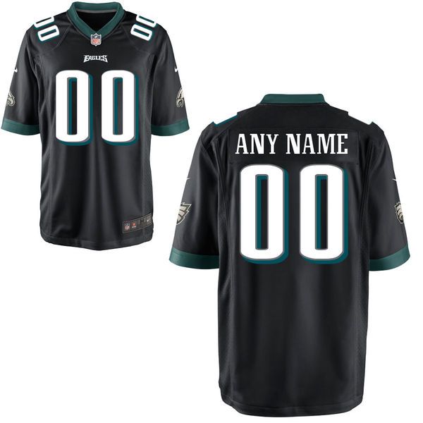 Youth Philadelphia Eagles Custom Alternate Black Game NFL Jersey->customized nfl jersey->Custom Jersey